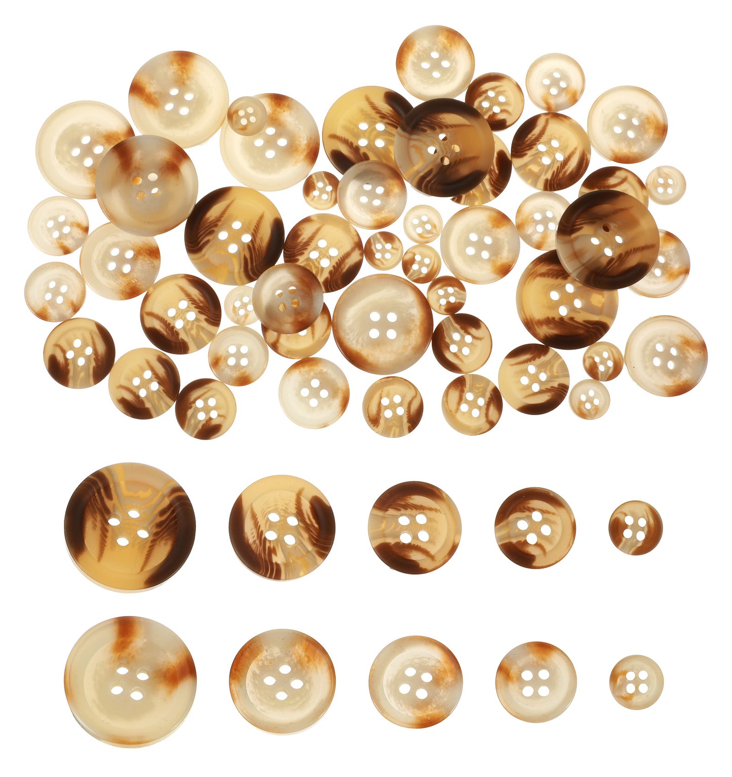 50 Pcs Brown Buttons, 4 Sizes Buttons for Clothes Suits, Coats & Sweaters, Sewing Crafts & Clothes Decorations, Brown