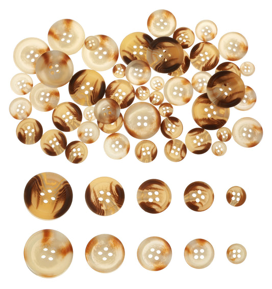 50 Pcs Brown Buttons, 4 Sizes Buttons for Clothes Suits, Coats & Sweaters, Sewing Crafts & Clothes Decorations, Brown