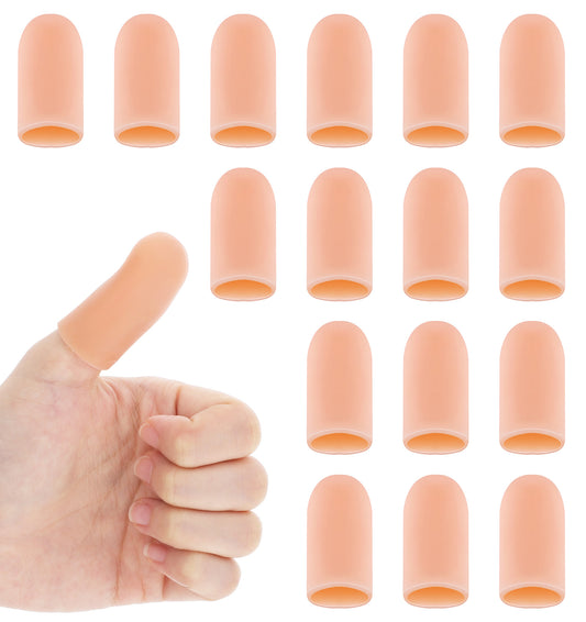 16 PCS Thumb Protectors, Skin-Tone Thumb Covers for Pain Relief, Cut Thumb, Cracking, Blisters, Sports & Crafts - Reusable Elastic Waterproof Finger Protectors