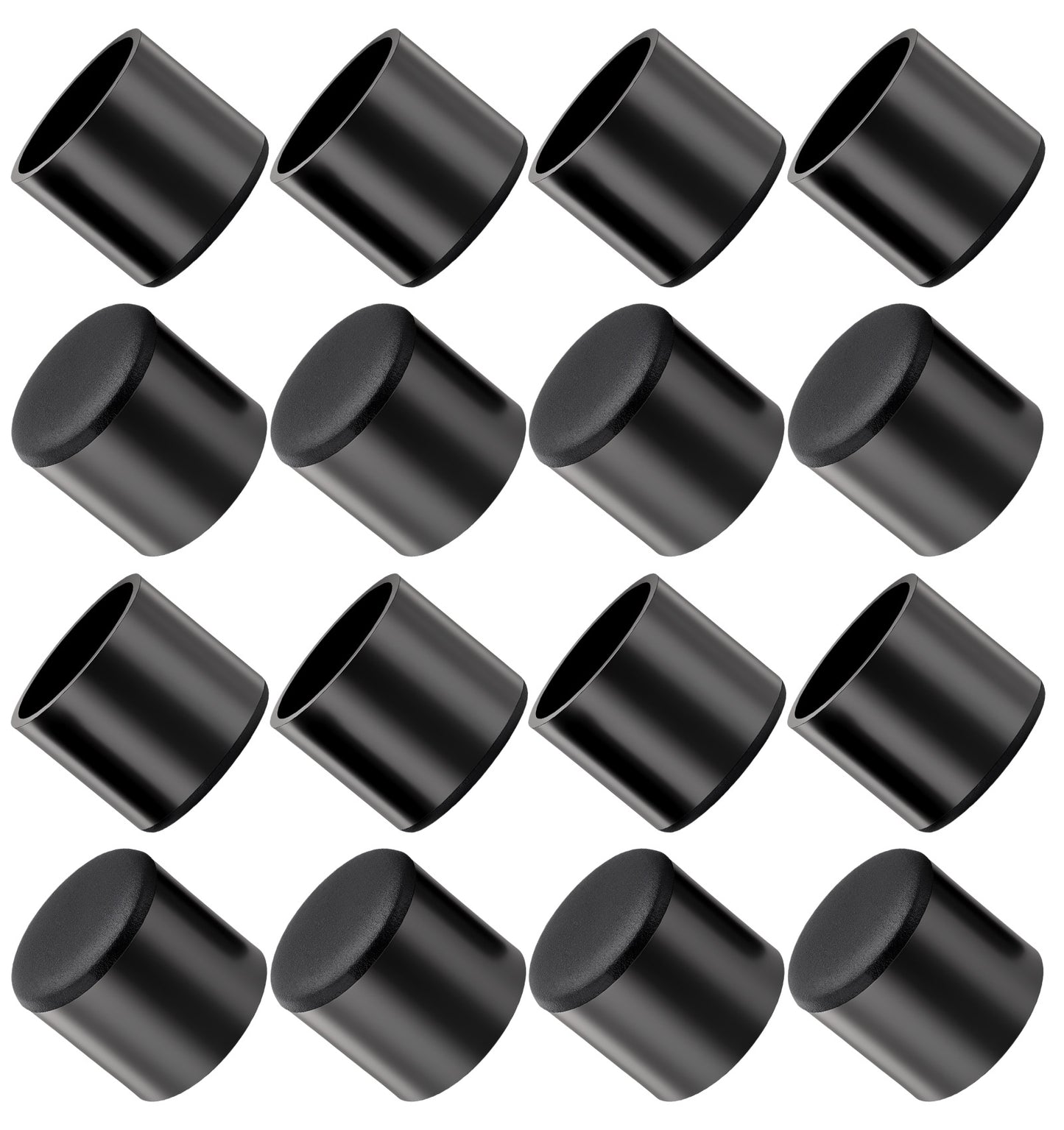 16 Pcs Chair Leg Protectors, 3/4 Rubber Cap, Rubber Caps for Metal Legs, Black Round Chair Table Leg Covers, Anti-Slip Furniture Foot Protectors(19mm)