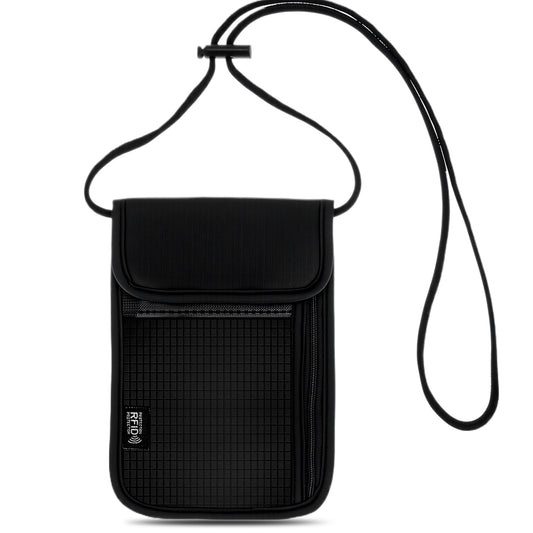 Classicseali Passport Travel Wallet, 7.87 X 5.51 in Waterproof Passport Pouch for Travel, Adjustable Shoulder Strap, Portable Passports Pouch,Used to Hold Passports, ID Cards, Cash, Mobile Phones