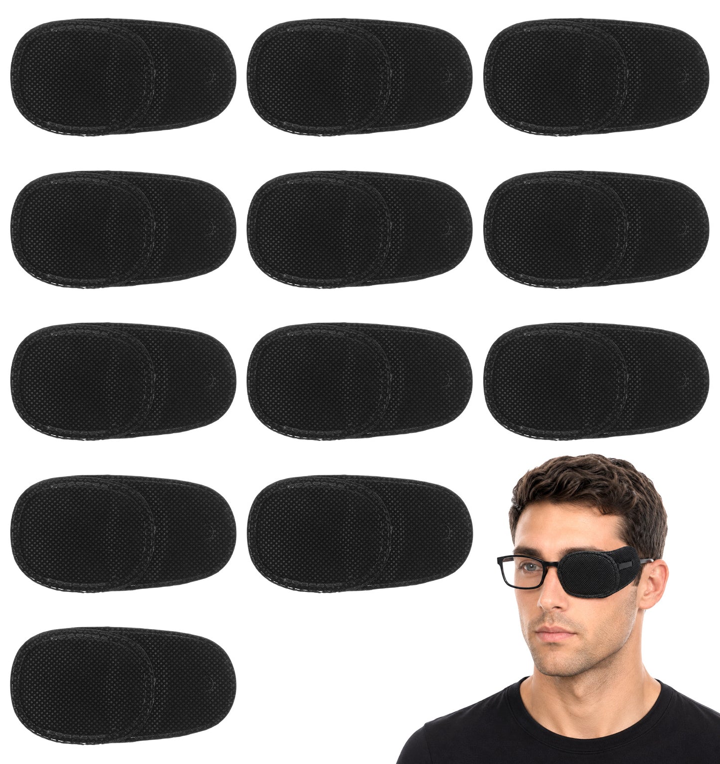 12Pcs Eye Patches for Adults, Eye Patches Medical for Glasses Left & Right