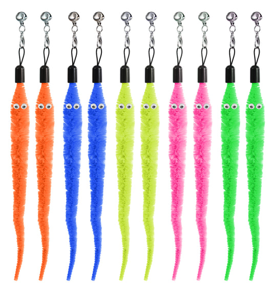 ValueBargain 10 Pcs Cat Worm Toy, Fuzzy Worm Cat Toy Interactive