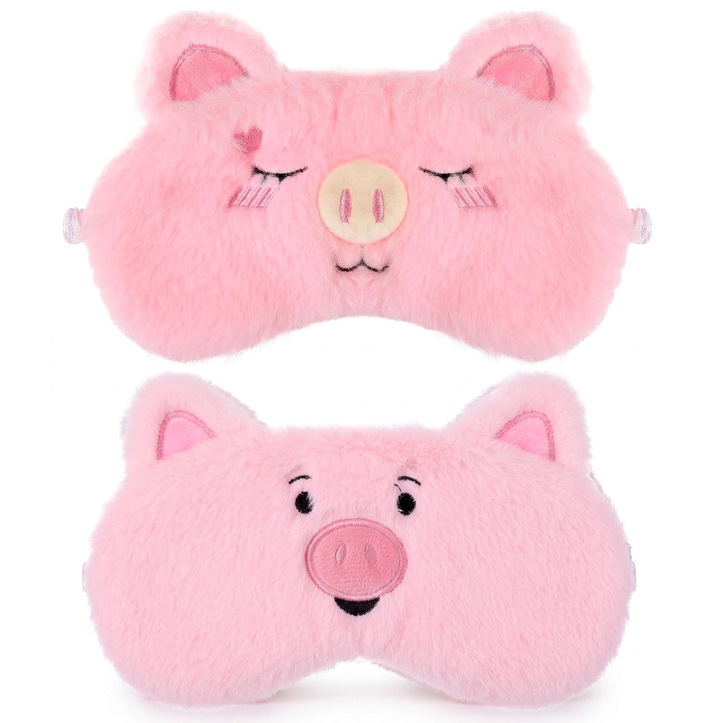 Guduling 2 Pcs Sleep Masks for Kids,Comfortable Kids Sleep Masks Girls,Pig Pattern Kid Eye Mask for Sleeping,Sleeps Mask Plush Blindfold Satin for Women Men Travel Nap