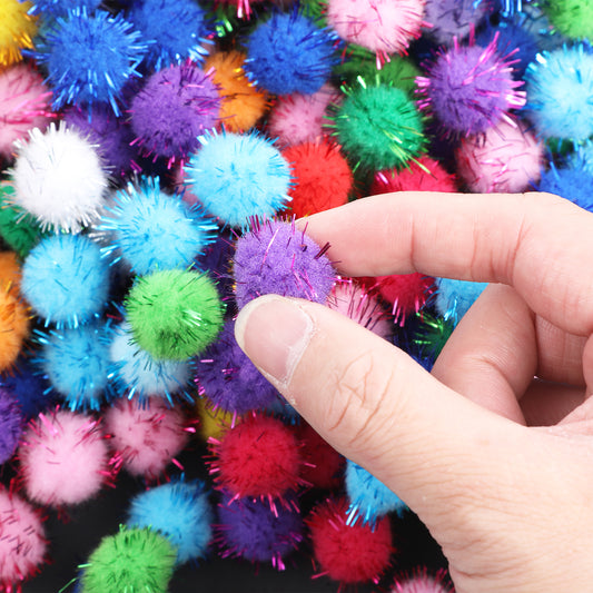 Elegaperma 200 Pcs Pompoms for Crafting, Colorful Pom Poms Craft, Soft Craft Pom Poms Mini Pom Poms Glitter Pompoms