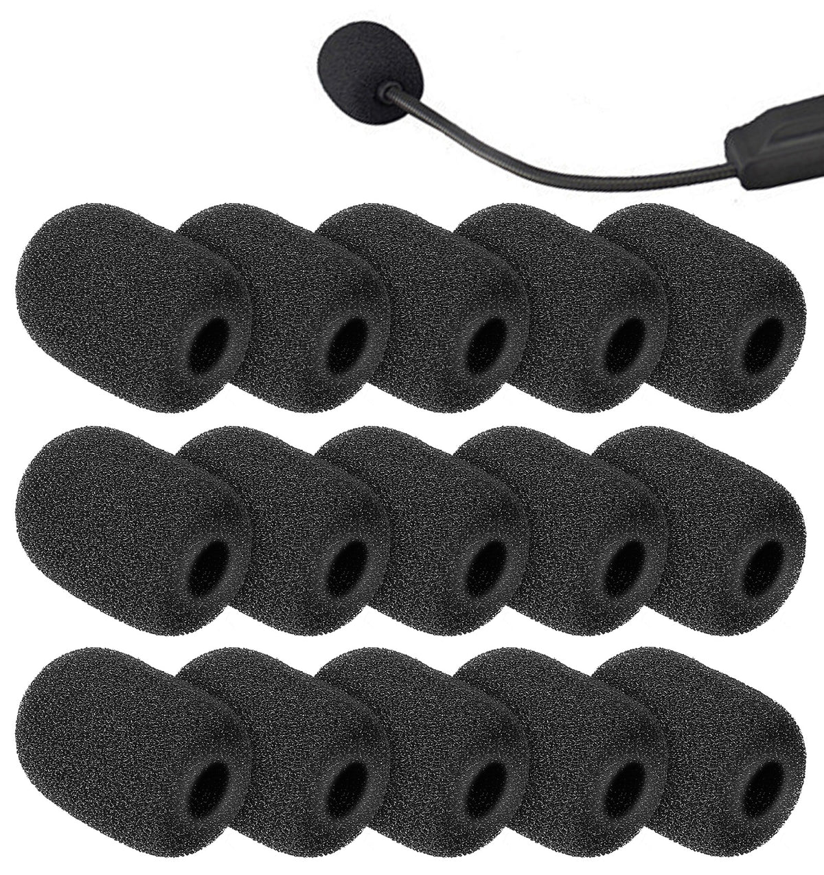 15 Pcs Microphone Foam Cover, Microphone Cover Black Noise Filter