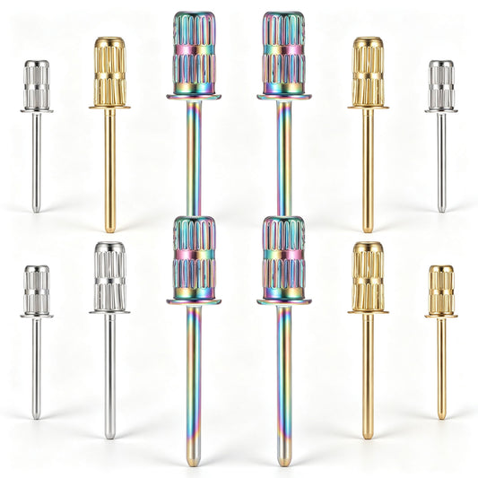 Guduling 12Pcs Mandrel Nail Drill Bit,3Color Mandrel Bit,for 3/32" Mandrels