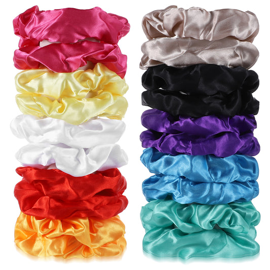 Classicseali 20PCS Satin Hair Scrunchies, Soft and Fashionable Slik Scrunchie, Satin Scrunchies for Curly Hair, for All Hairs Types of Bridesmaids Proposal, Bachelorette Party Gifts, Multicolor