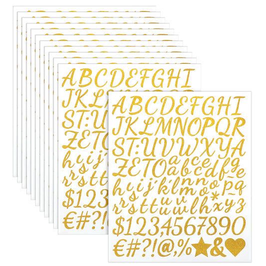 Oruola 1152Pcs/12sheets Cursive Letter Stickers,Self Adhesive 1 in Sticky Letters for Poster Board,Cute Vinyl Letter Stickers for Arts Crafts Outdoor Sign Poster Notebook Mailboxes Car