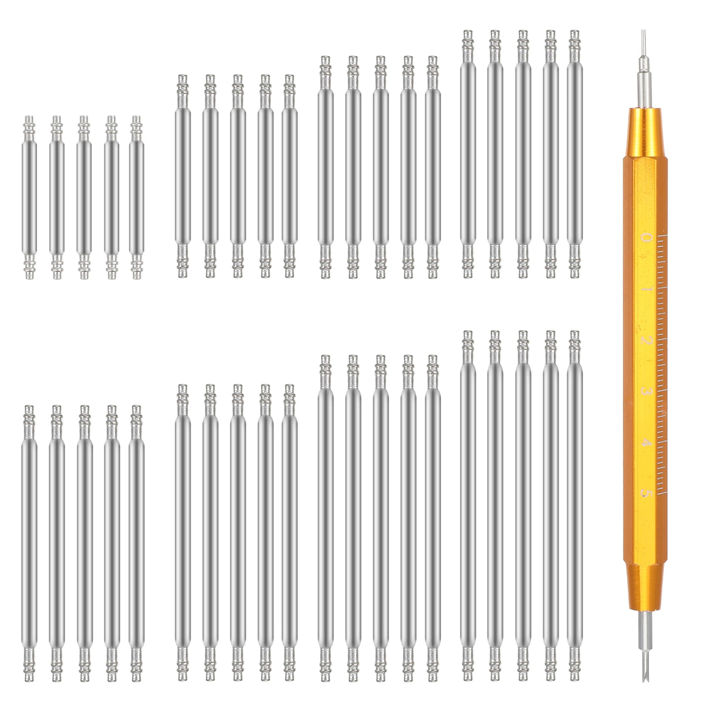Classicseali Watch Band Pins Replacement Kit, Spring Bar Tool with 40pcs Stainless Steel Watch Pins - Durable Watches Band Pin for Easy Adjustment (8 Sizes)