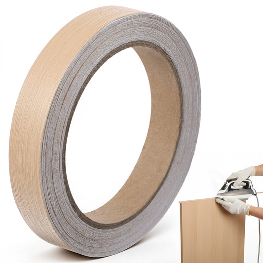 Guduling Edging Strip, 18mm X 10m Wood Effect Tape for Kitchen Cabinet Edging, Wood Veneer Strips, Wood Edge Trim for Furniture Worktop Cabinet Desk Shelves Panels Restoration Repair Tape
