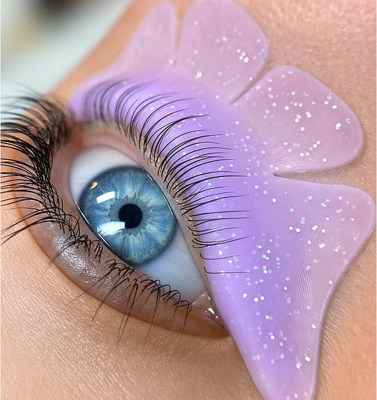 1 Pair Lash Lift Shield for Lower Lashes, Glueless Lash Lift Shields Flat, Reusable Eyelash Perm Rods for Salon Professionals & DIY (Purple)