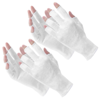 Classicseali 2Pairs Cotton Gloves for Women, Half Finger White Fingerless Gloves for Women, Thin, Sweat-Proof and Breathable White Cotton Glove for Eczema, Drying Hands, Sleeping, Lotion and Spa