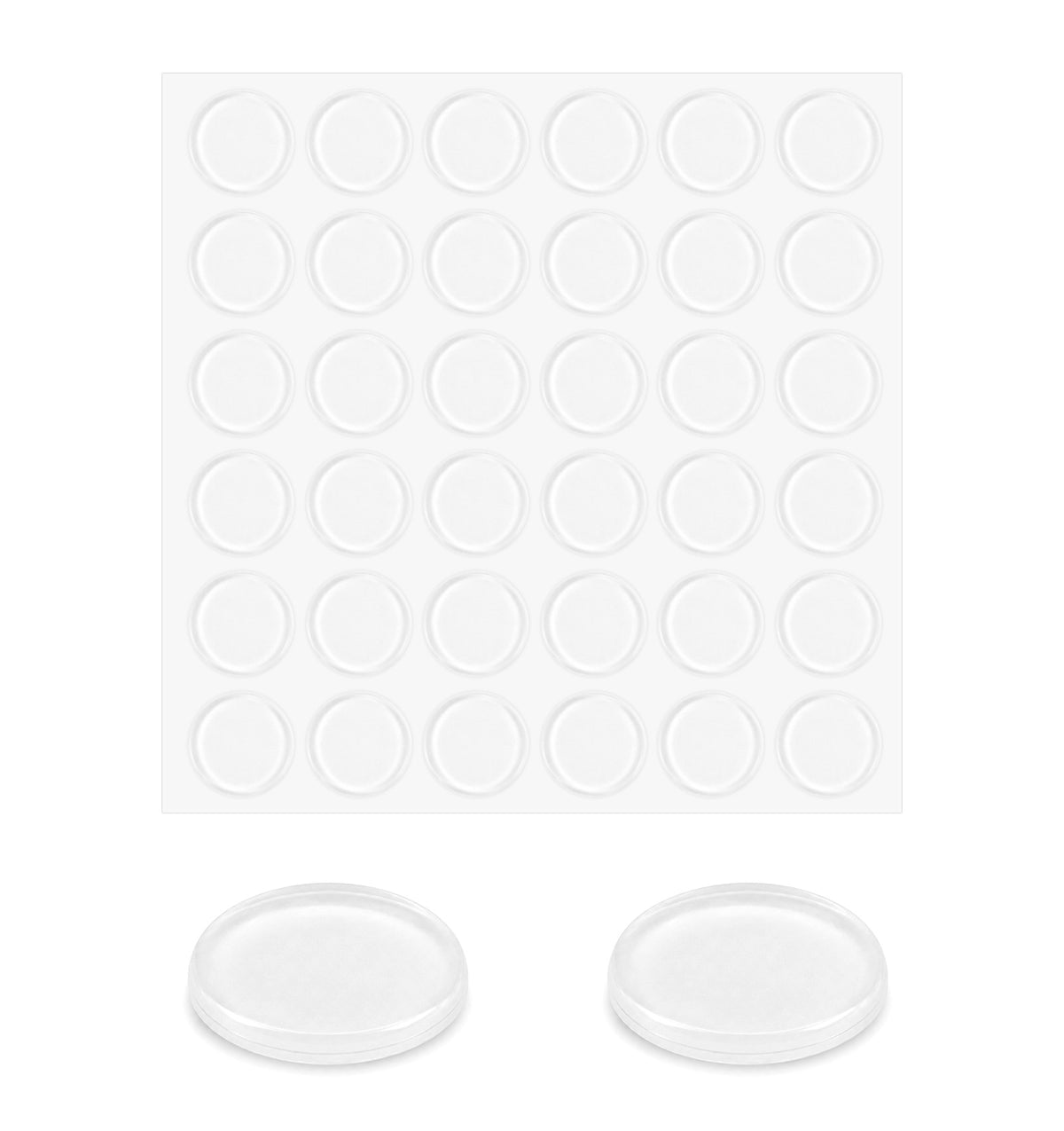 36 Pcs Rubber Feet for Chopping Board, 0.79 Inch Clear Glass Table Top Bump