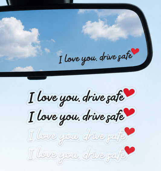 5PCS I Love You Drive Safe Mirror Sticker for Rearview Mirror