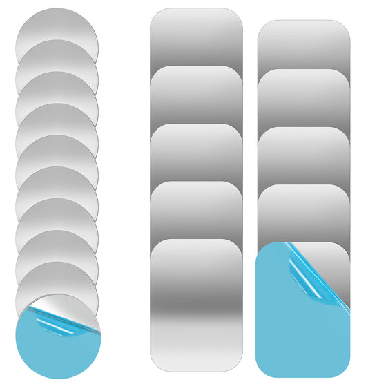 20 Pcs Self Adhesive Magnets, Metal Plates For Magnets Round & Square
