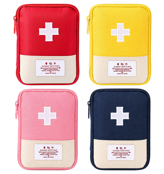 4 Pack Medicine Pouch, First Aid Bag Small Oxford Medical Bag