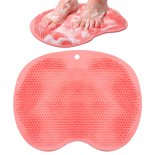 Guduling Shower Feet Scrubber Mat,Silicone Foot Scrubber Mat with Non-Slip Suction Cups,Exfoliating Bath Wash Pad,Foot and Back Scrubbers for Shower Floor, Blue