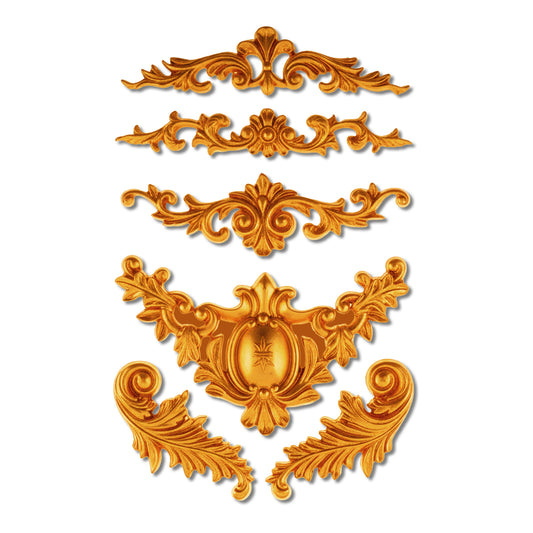 Baroque Scroll Lace Clay Moulds, Silicone Moulds for Crafting with 3D Relief Floral for Fondant Cake Baking Soap Plaste