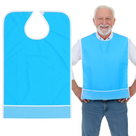 Elegaperma Adult Bibs, Bibs for Adults and Bib for Adults Dual-Row Snap Self-Help Design Waterproof Reusable Dining Cover for Elderly at Home Care