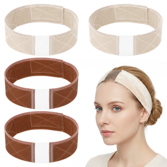 Classicseali 4 Pcs Wig Grip Headband, Adjustable Velvet Wig Grip Band