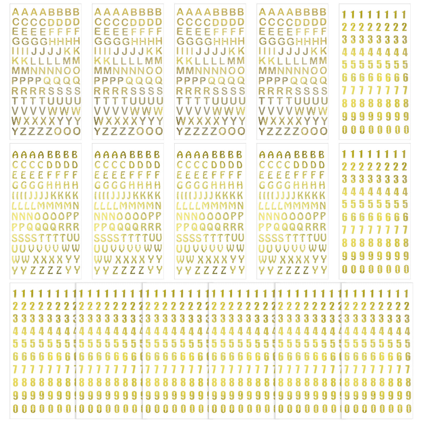 Elegaperma 16 Sheets Small Gold Letter Stickers,Gold Letter and Number Stickers,Self-Adhesive Glitter Alphabet & Number Sticker for DIY Crafts,Scrapbooks,Greeting Cards,and Home Decor