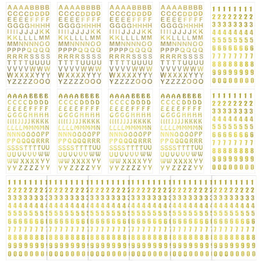 Elegaperma 16 Sheets Small Gold Letter Stickers,Gold Letter and Number Stickers,Self-Adhesive Glitter Alphabet & Number Sticker for DIY Crafts,Scrapbooks,Greeting Cards,and Home Decor