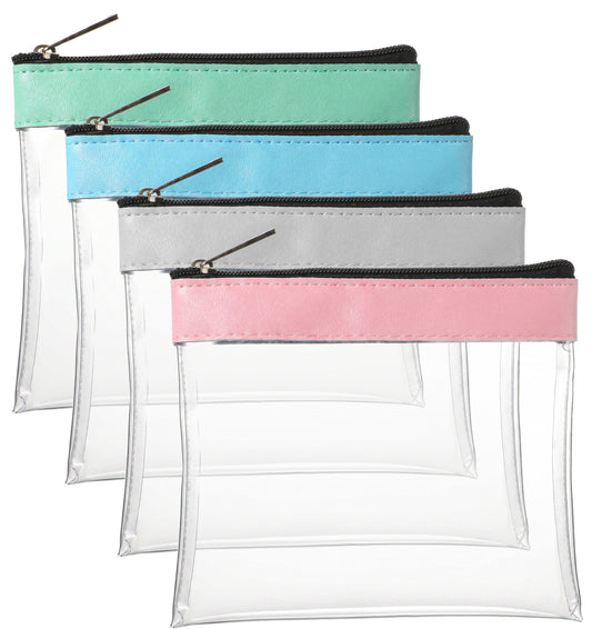 4 Pcs Clear Mini Makeup Zipper Pouch
