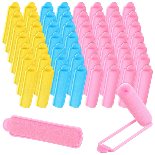 Oruola 56pcs Sponge Hair Rollers,2.67 In Foam Rollers for Hair,3 Colors Foam Hair Rollers,Heatless Curlers for Fine Thin Hair,Soft Hair Rollers for Hair Styling Long Short Hair Ladies Children
