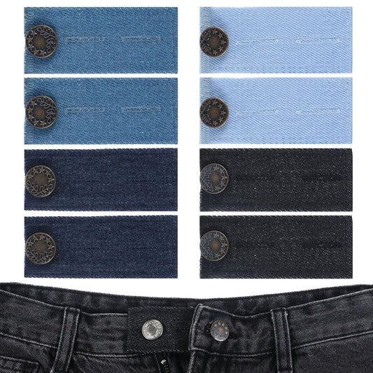 Classicseali Pack of 8 button extensions for trousers, waistband extension, trouser extension, pregnancy trouser extension for women, men, jeans, suit, trousers, maternity trousers, multi-coloured