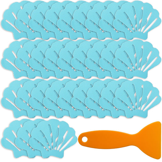 oruola 40pcs Non Slip Bathtub Stickers,Shell Shaped Tubs Adhesive Appliques Anti Slip Shower Stickers with Premium Scraper,Safety Bath Non Slip Stickers,Bathtub Adhesive Appliques Prevent Slipping