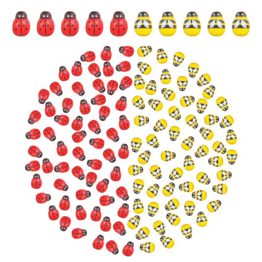Guduling 300 Pcs Ladybirds,Mini Self Adhesive Bees Ladybirds Embellishments Stickers,for DIY Scrapbooking, Fairy Garden, Card Making & Kids Craft Projects