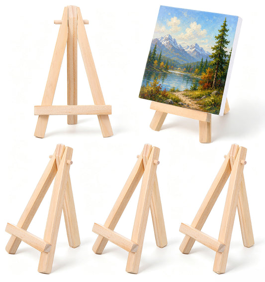 Thrymme 5Pcs Mini Easels, Mini Easel Stand, Small Wooden Display