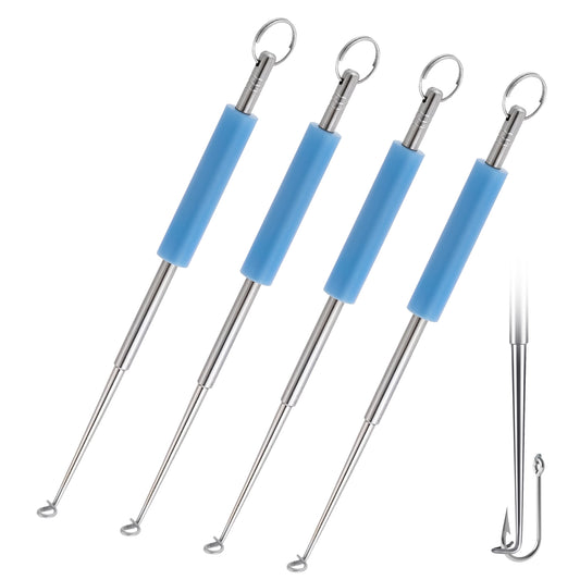 Classicseali 4pcs Disgorger Fishing, Stainless Steel Fishing Hook Remover, Sturdy and Durable, Portable Fish Hook Remover, for Small and Large Fishings Hooks