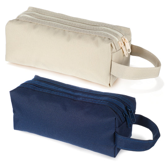 Guduling 2 Pcs Toiletry Bag for Men Small,Hanging Mens Toiletry Bag Small,Toothbrush Bags,Mens Travel Bags for Toiletries Accessories (Navy Blue, Beige)