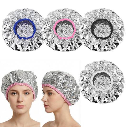 Guduling 4 Pcs Heating Caps for Deep Conditioning, Deep Conditioner Cap, Double Layer Aluminum Reusable Steam Cap Processing Shower Caps for Long Thick Hair Dyeing Home Salon