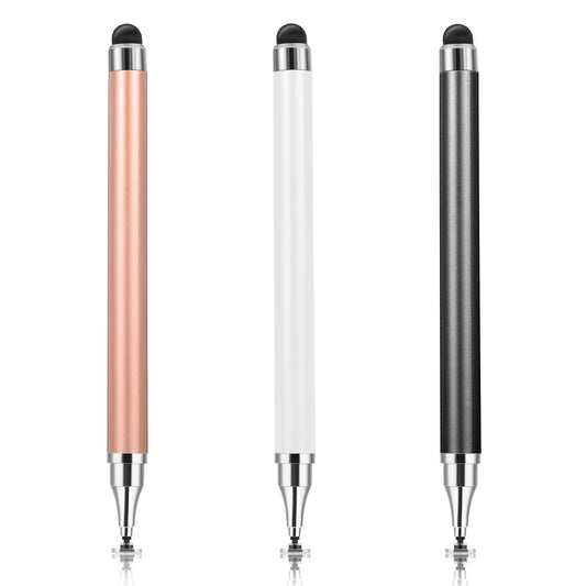 Oruola 3 Pack Touch Screen Stylus,2 in 1 Stylus Pens for Touch Screens,High Sensitivity Touch Screen Pen for iPad,iPhone,Android Tablets,Smartphones and Other Touch Screens(Black,White,Rose Gold)