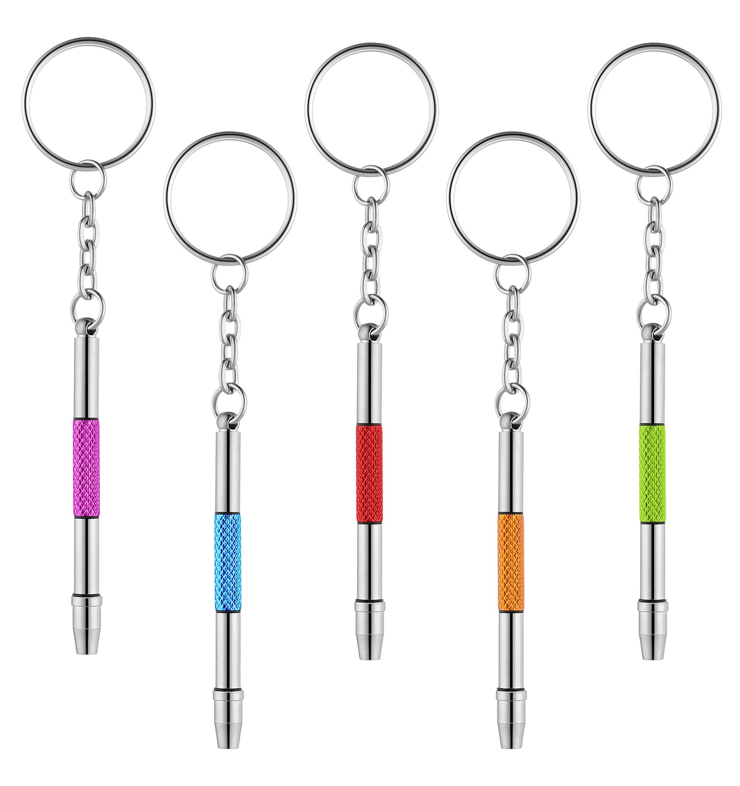 Screwdriver for Glasses Tightening, 5Pcs Precision Mini Eyeglass Screwdriver, Stainless Steel Alloy Tool with Keychain Attachment, Compact Design for Eyeglasses and Sunglasses