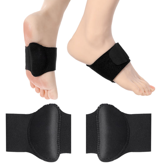 2Pcs Arch Support, Easy Stride Foot Arch Supports for Plantar Fasciitis Relief, Fallen Arches Support Cushioned Compression Braces for High & Fallen Arches, Comfortable Fit for Men & Women, Black