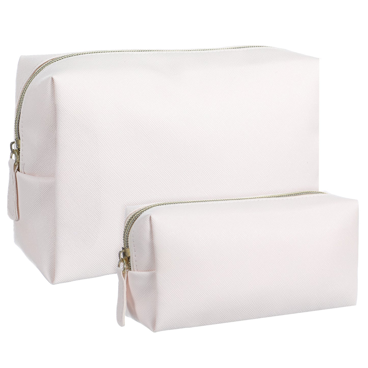Guduling 2 Pcs Make up Pouches,PU Leather Cosmetic Bags for Women,Small Travel Make Up Bag,Large Capacity Waterproof Neat Multifunctional Zipper Pouch for Handbag Women Daily Use