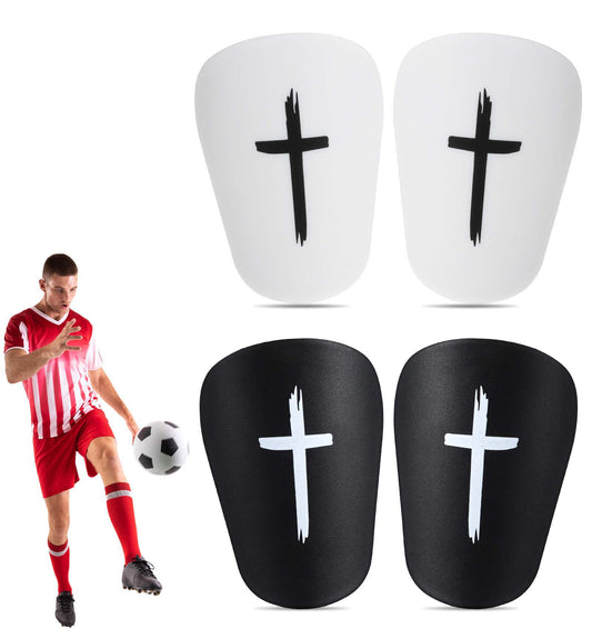 2 Pairs Mini Shin Pads, Small Shin Pads Ultra-Lightweight Black & White