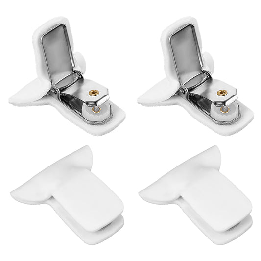 oruola 4pcs Duvet Clips,Strong Hold Comforter Clips,Blanket Fasteners to Prevent Comforter from Shifting Inside,White Padded Duvet Cover Clips for Home Beauty Salon,Bedding Accessories