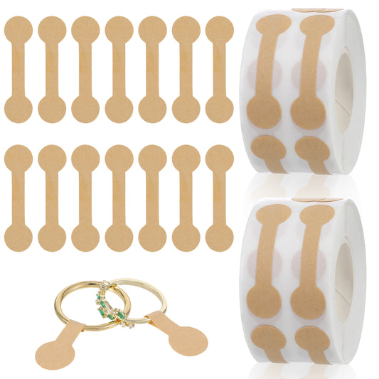 Guduling 1000pcs Jewellery Price Tags, Self Adhesive Price Tag, Blank Jewelry Pricemarker Tags for Jewelry, Bracelet, Ring, Necklace Clothing Display Brown