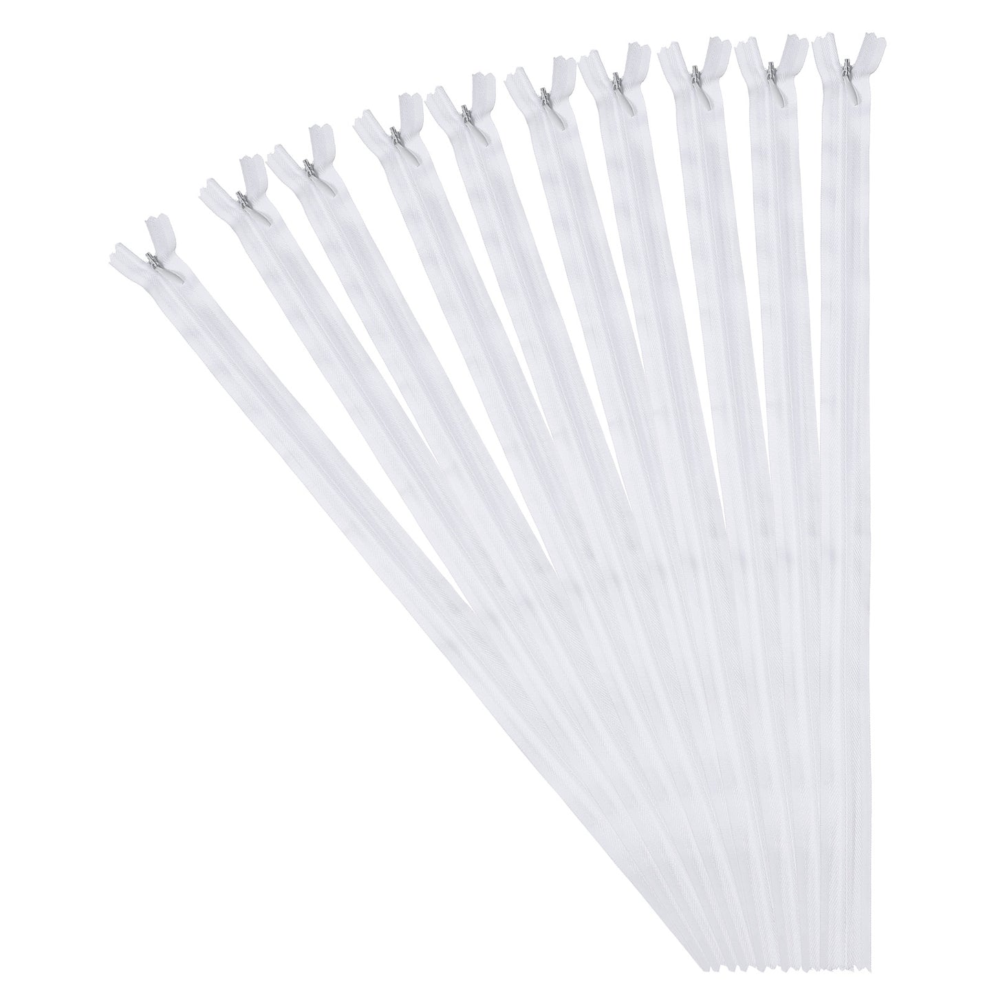 5 Pcs Invisible Zip for Sewing, 40 cm Nylon Closed-Ended Concealed Zippers, White (2.5 cm Width)