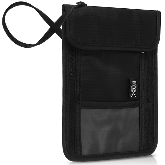 Classicseali Neck Wallet and Passport Holder,7.48 X 5.91 in In Waterproof Travel Neck Wallet, Adjustable Shoulder Strap, Portable Passports Pouch, Used to Hold Passports, ID Cards, Cash, Mobile Phones