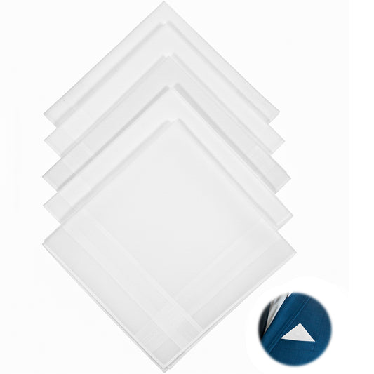 guduling Cotton Handkerchiefs for Men – 12 Pack White Mens Handkerchiefs Cotton, 30x15 Inch Soft & Breathable Dress Handkerchief for Business, Weddings & Formal Occasions