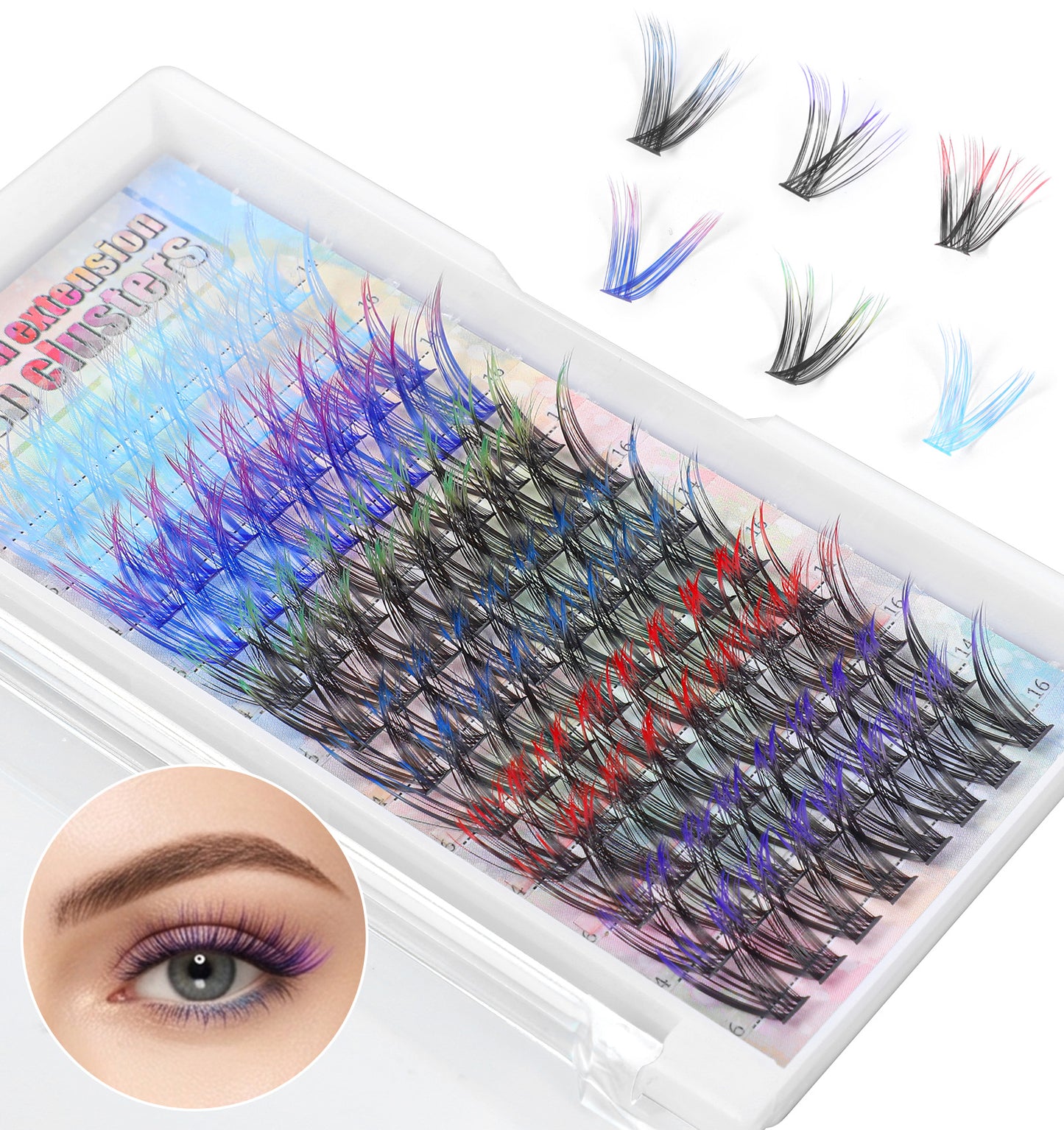 96 Pcs Wispy Lash Clusters, Manga Cluster Lashes(14mm 16mm)