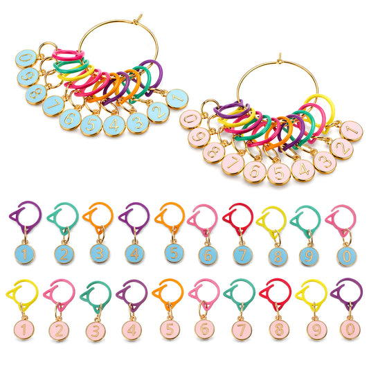 20Pcs Crochet Stitch Markers,Zinc Alloy Crochet Markers for Crocheting