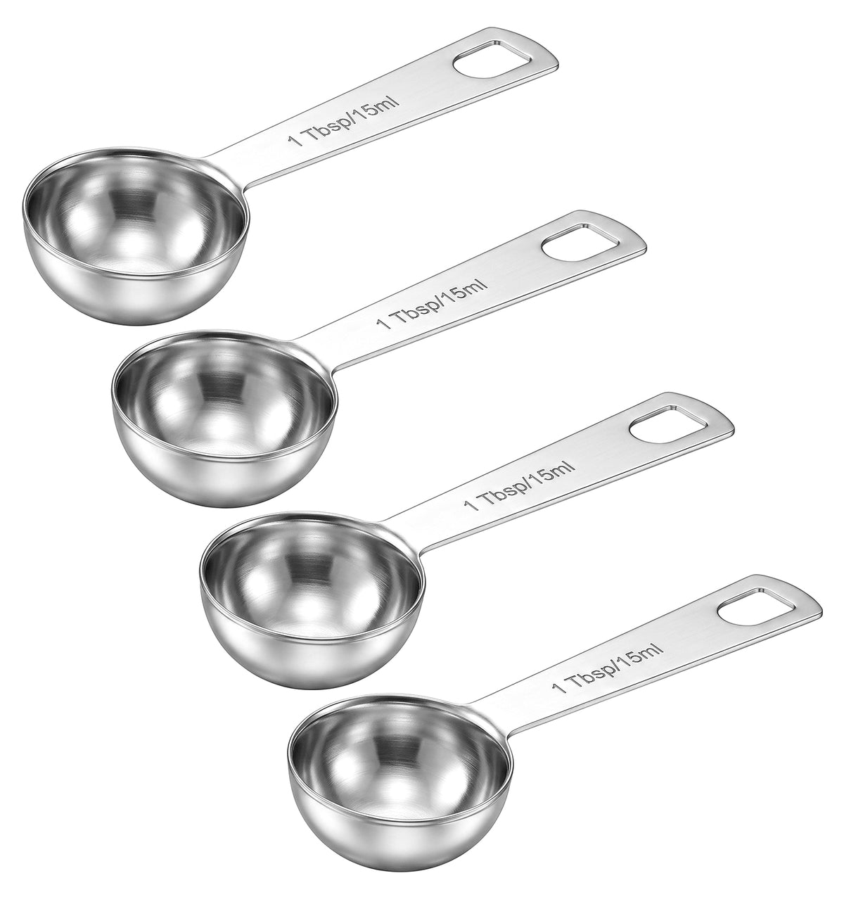 4 PCS 1 Tablespoon Measuring Spoon, Stainless Steel (1 Tbsp & 3 TSP & 15ML)