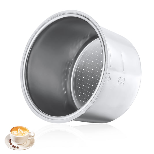 Oruola 51mm Portafilter Basket 4 Cup,Metal Coffee Filter,51mm Stainless Steel Pressurized Porous Cup Coffee Filter for Portafilter Coffee Machine,Paperless and Permanently Reusable
